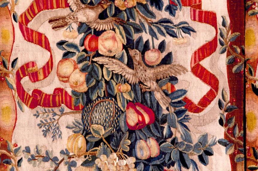 Schloss Bruchsal, Detail „Veston-Tapisserie“, um 1700