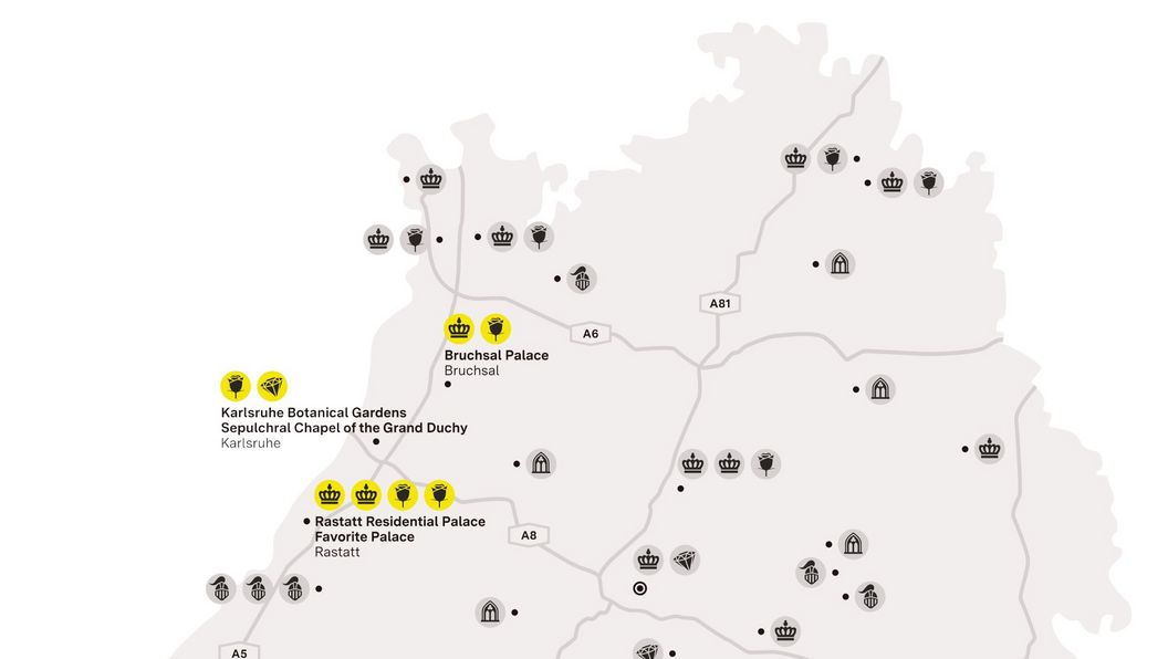 journey map, Illustration: Staatliche Schlösser und Gärten Baden-Württemberg, JUNG:Kommunikation GmbH