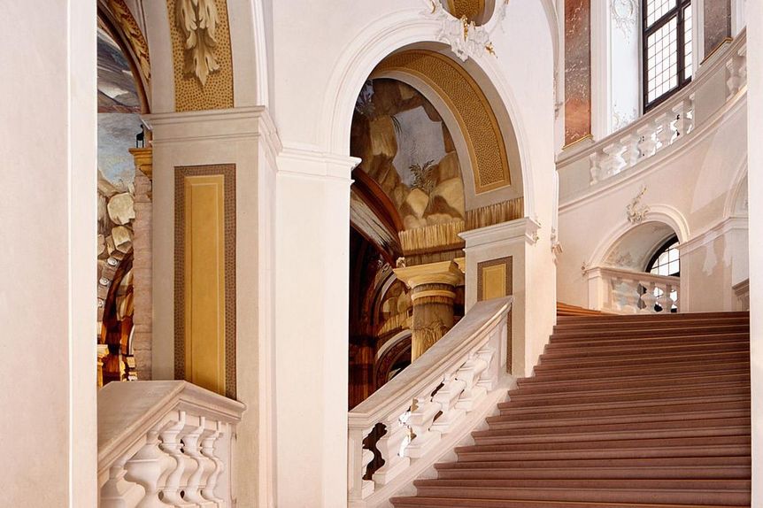 Photo: Staatliche Schlösser und Gärten, Andrea Rachele Bruchsal Palace, staircase